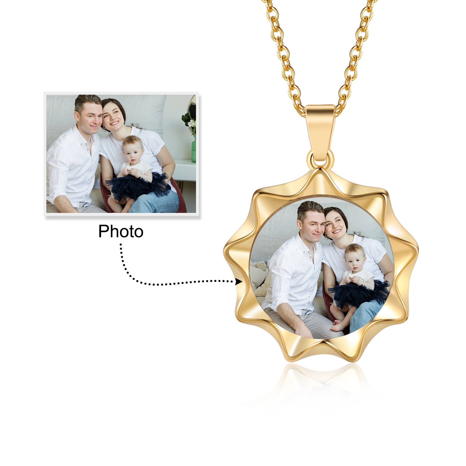 Personalised Photo Necklace Custom 1 Memorial Photo Polygon Necklace Gifts for Her-Jessemade AU