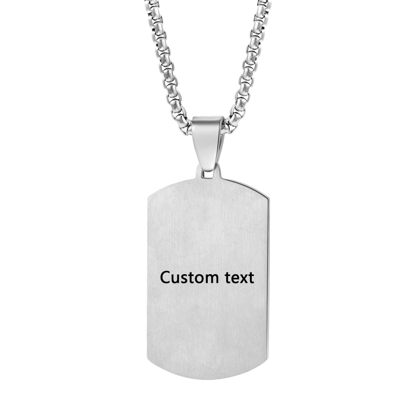 Personalised Men's Necklace Engraved Name & Letter & Text Dog Tag Necklace Stainless Steel Gift for Him-Jessemade AU
