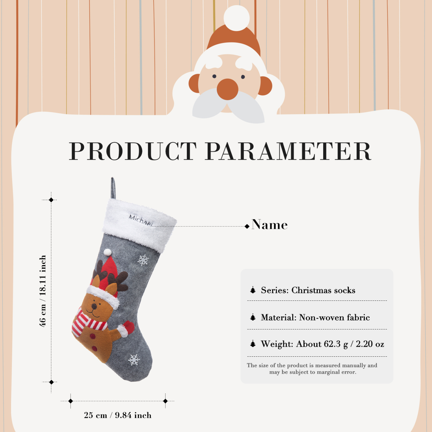 Personalised Christmas Stockings Custom Name Stockings Decoration-Jessemade AU