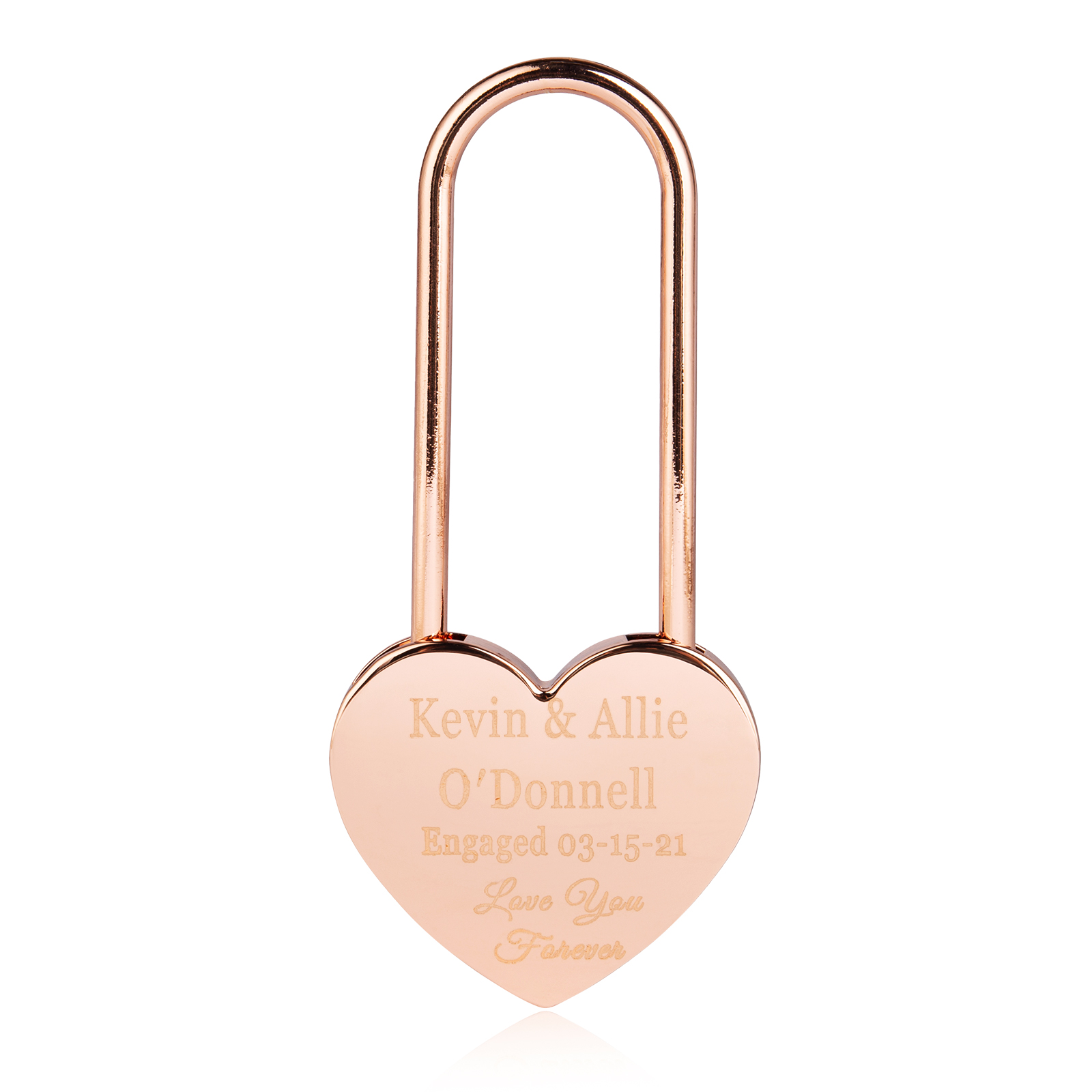 Personalised Heart Engraved Love Lock Custom Names Padlocks Gifts For Couple-Jessemade AU
