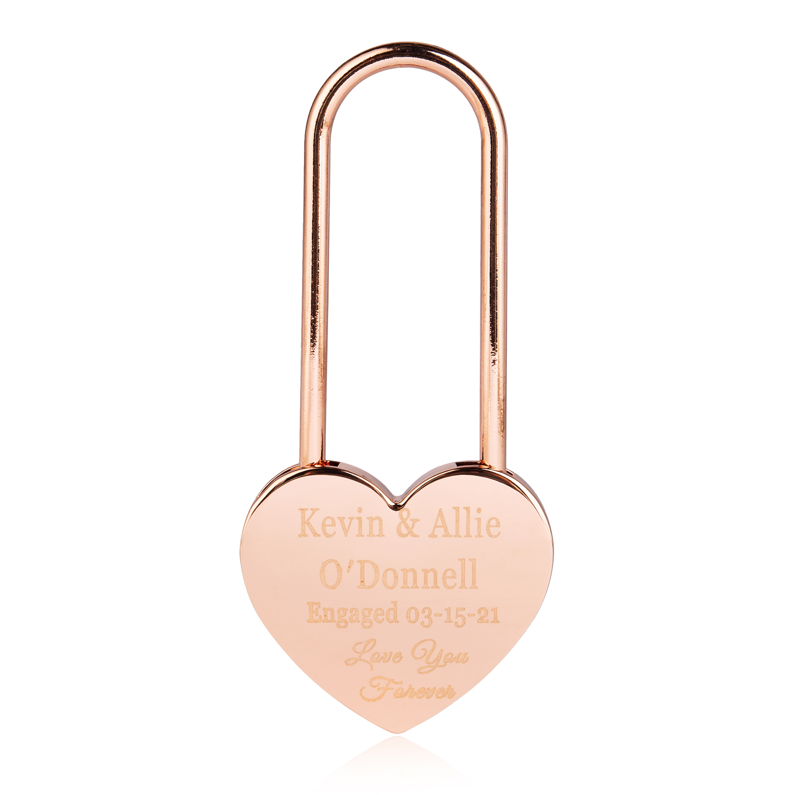 Personalised Heart Engraved Love Lock Custom Names Padlocks Gifts For Couple-Jessemade AU