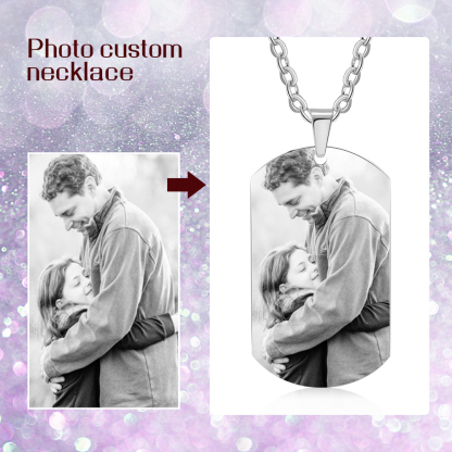 Personalised Fist Bump Necklace with 1 Kid's Name Custom Photo Necklace For Father-Jessemade AU