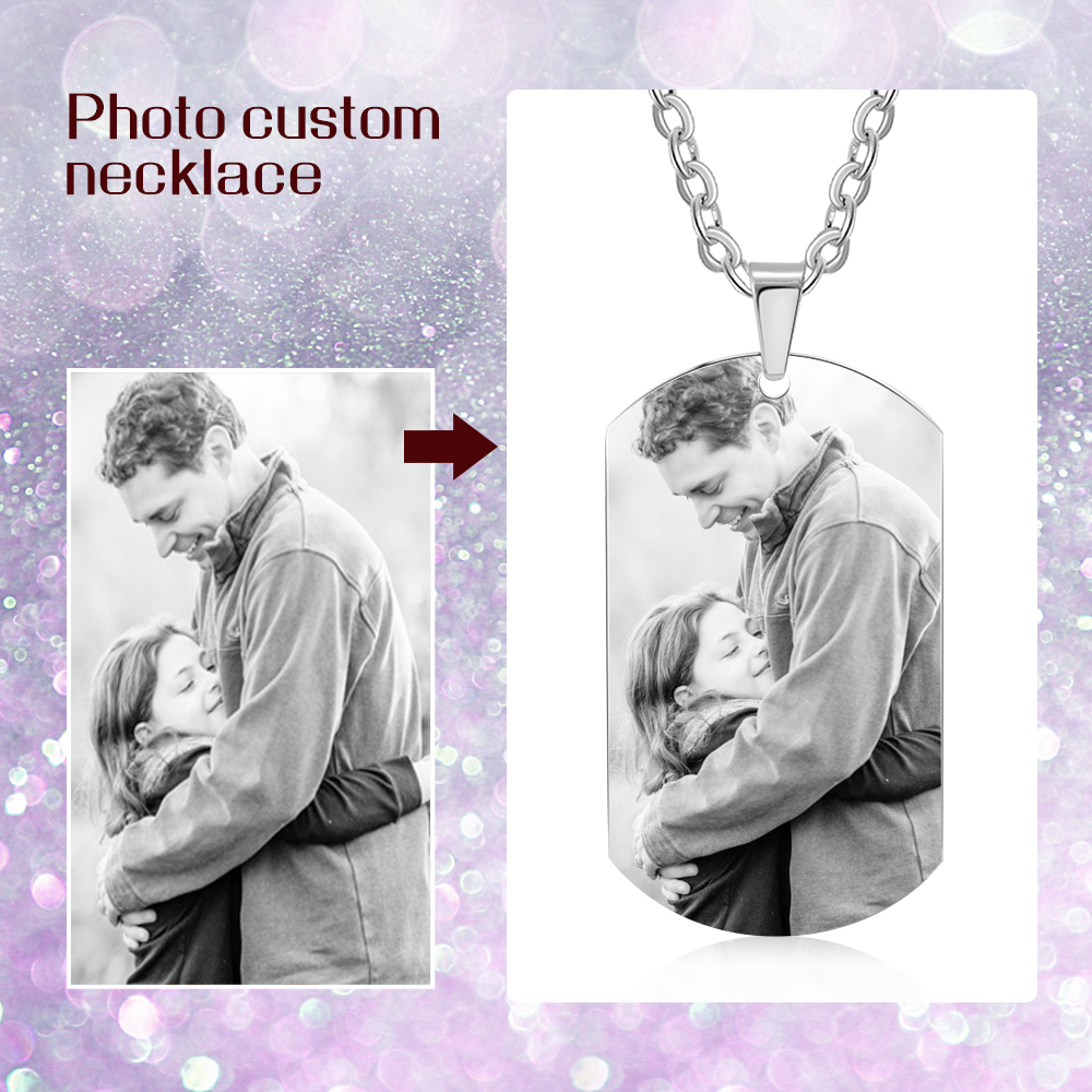 Personalised Fist Bump Necklace with 2 Kids' Names Custom Photo Necklace For Father-Jessemade AU