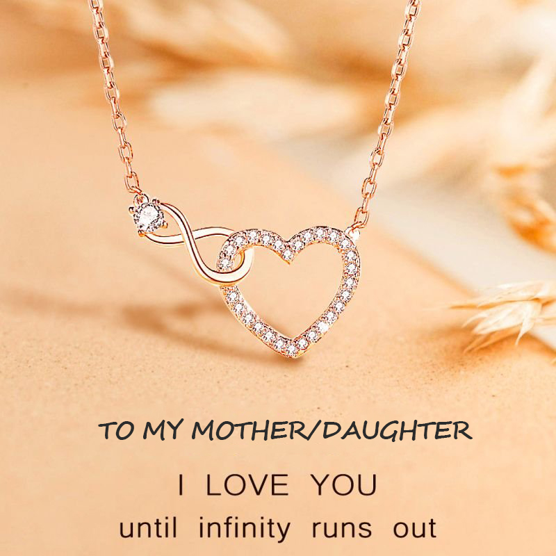 To My Mother/Daughter, Infinite Love Heart Necklace Gifts for Her-Jessemade AU