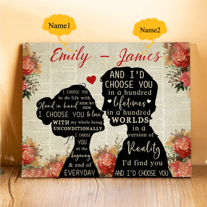 Personalised Wooden Plaque Custom 2 Names Art Decorations Desktop Ornaments Couple Gifts - I'd Find You And I'd Choose You-Jessemade AU