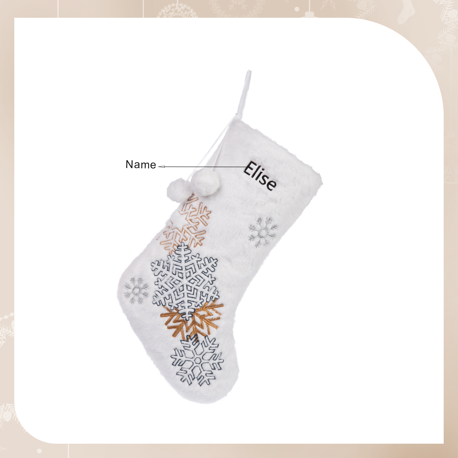 Customised 1 Name Christmas Stocking Ornament Fireplace Decorations Personalised Christmas Gift For Family Friends-Jessemade AU