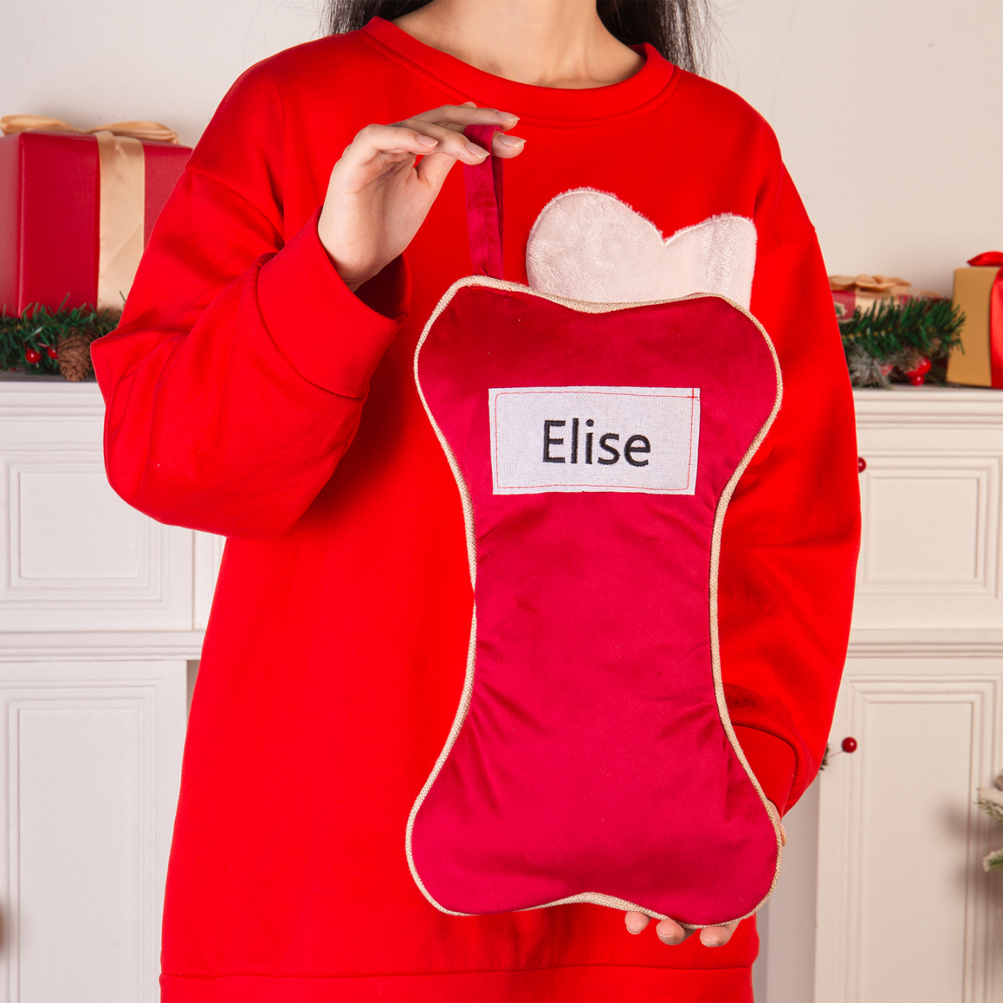 Custom 1 Name Christmas Stockings Ornaments Personalised Christmas Gifts for Family Friends-Jessemade AU