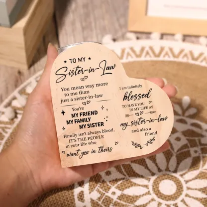 To My Sister-In-Law Heart Candle Holder "I am infinitely blessed to have you in my life" Wooden Candlestick-Jessemade AU