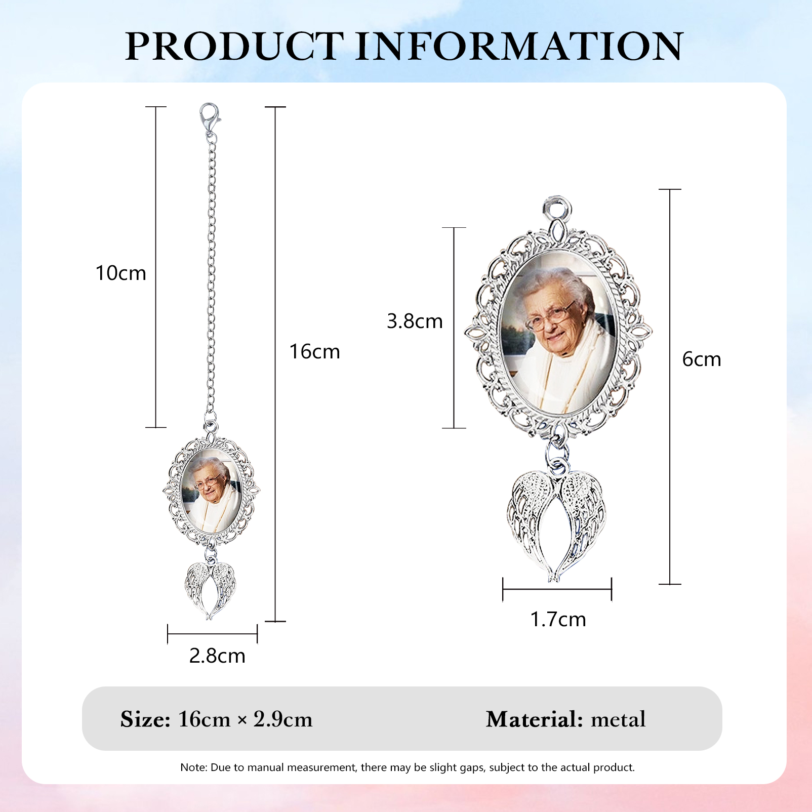 Personalised Graduation Tassel  Memorial Charm Custom 1 Photo Charm with Angel Wings