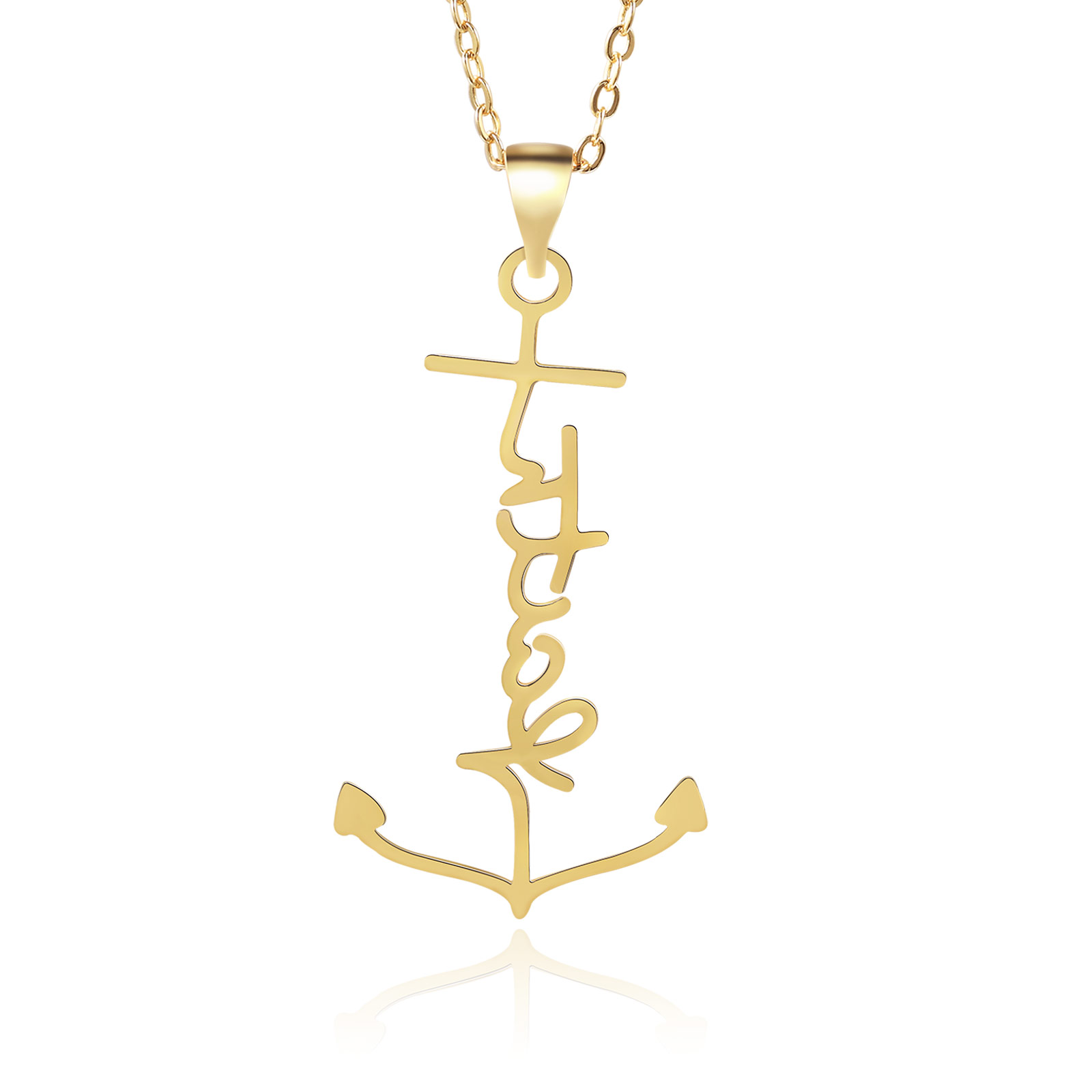 Anchor Name Necklace Personalised Name Necklaces Gift For Her-Jessemade AU