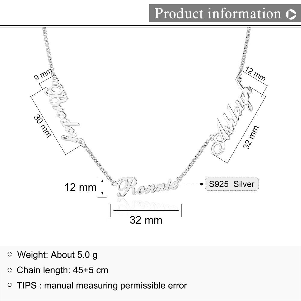 Personalised Necklace Custom 3 Names Necklace Gift For Women-Jessemade AU