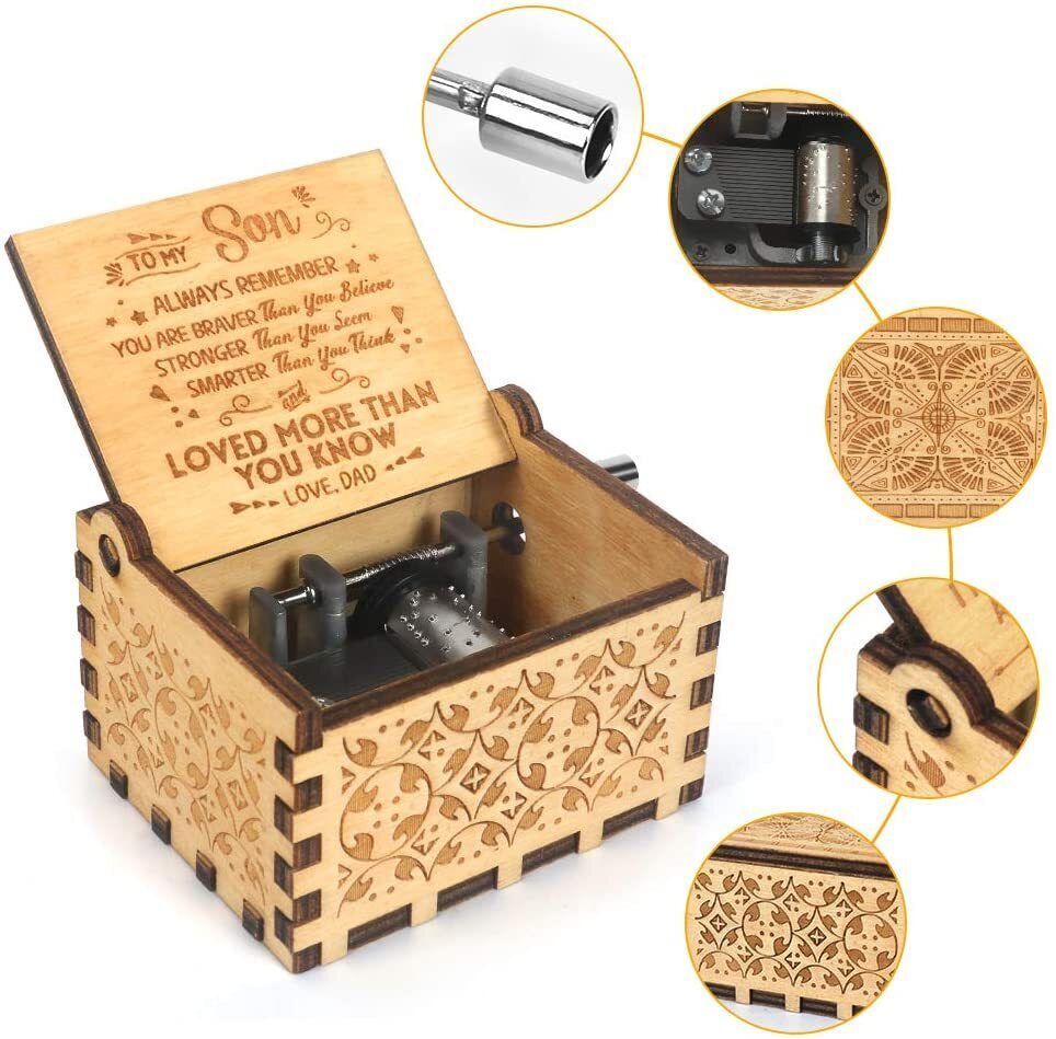 To My Son-Exquisite Wooden Music Box From Dad To Son-Jessemade AU