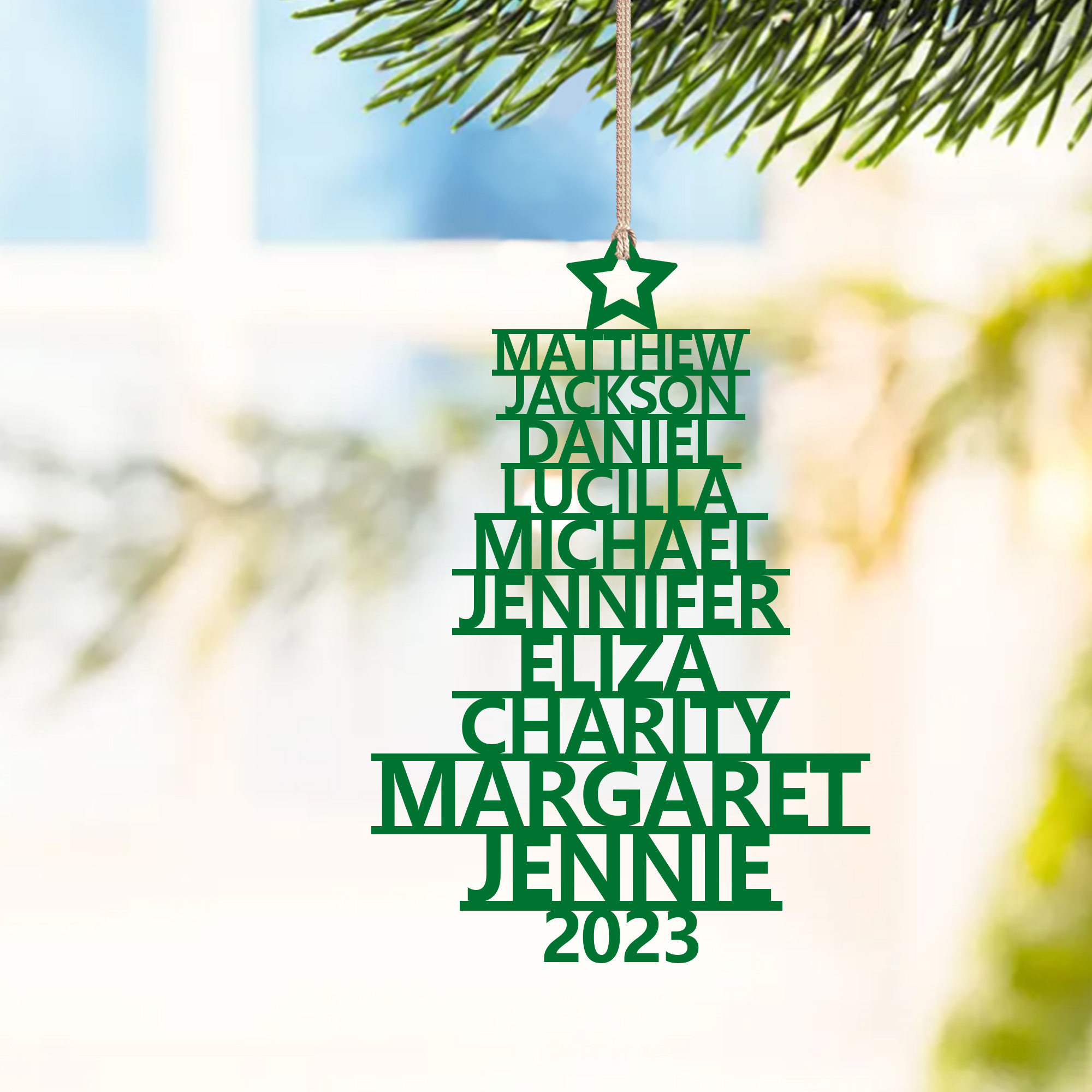 10 Names - Personalised Christmas Tree Ornaments Customised Name Xmas Wooden Decor Gifts for Family Friends-Jessemade AU