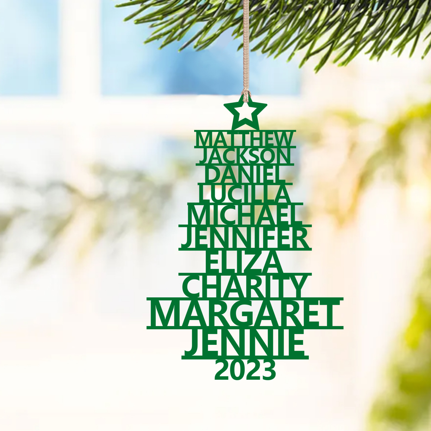 10 Names - Personalised Christmas Tree Ornaments Customised Name Xmas Wooden Decor Gifts for Family Friends-Jessemade AU