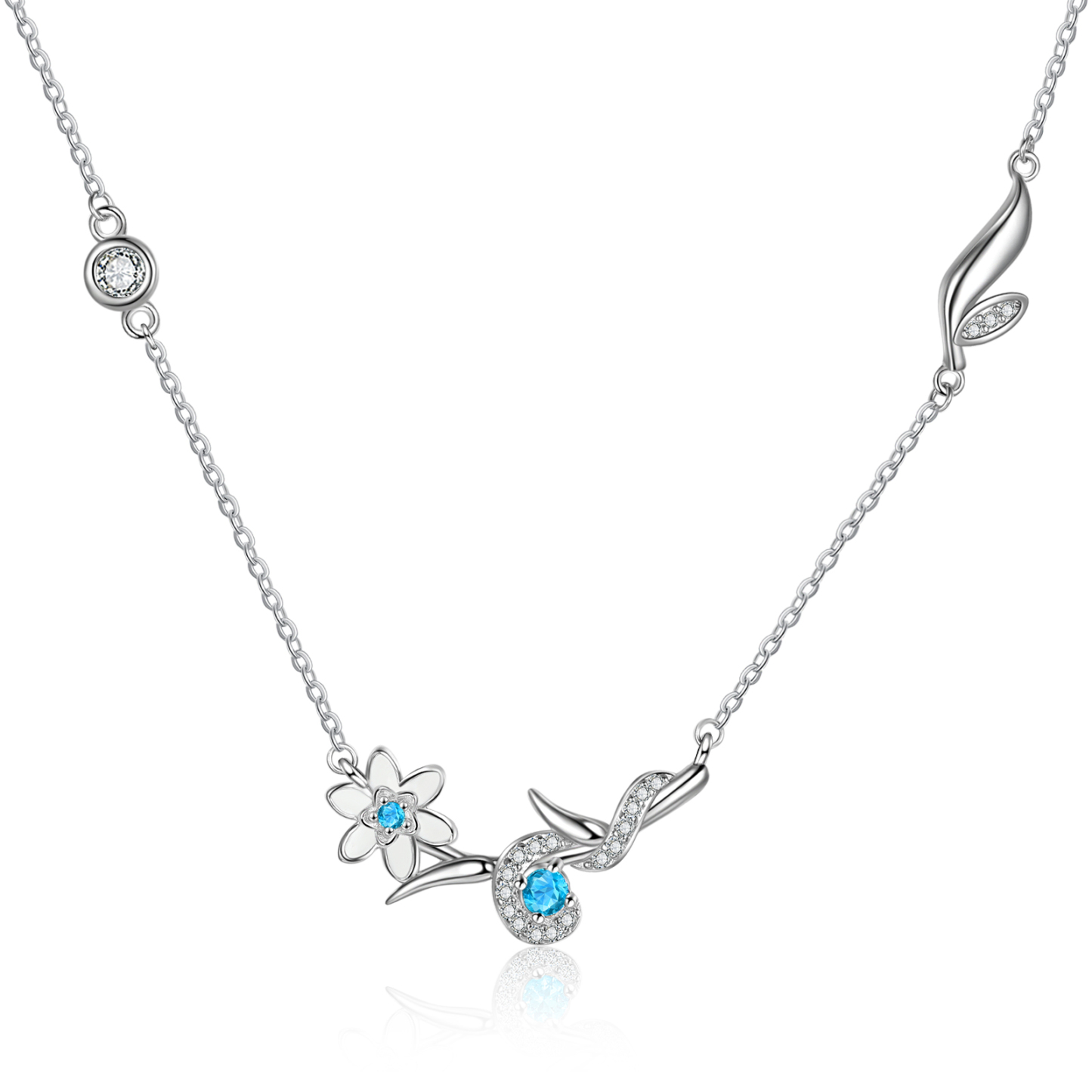 Personalised March Birthflower Necklace With Birthstone Best Gift For Her-Jessemade AU