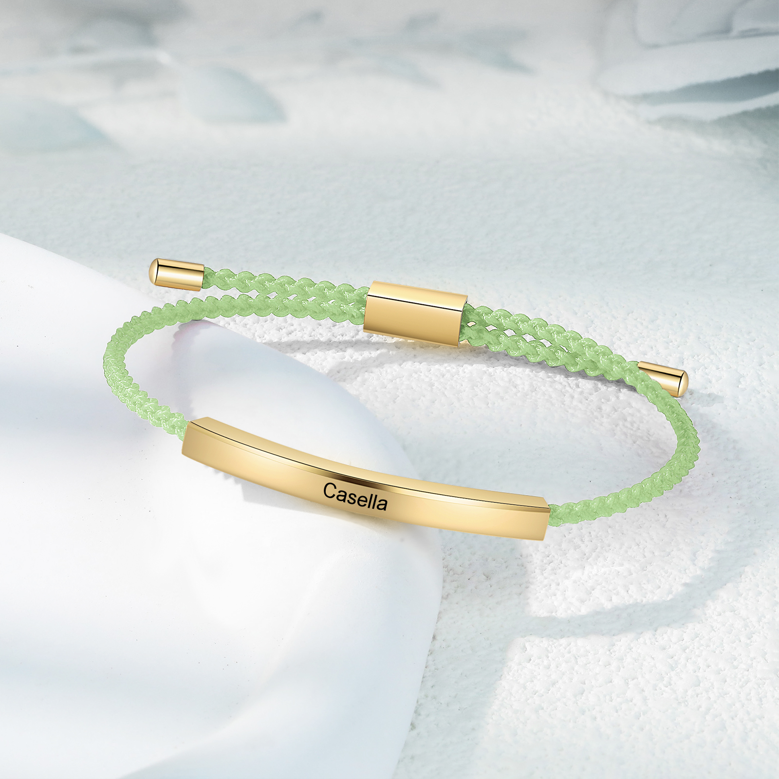 Personalised Braided Rope Bracelet Custom Name & Text Bar Bracelet for Her/Him-Jessemade AU