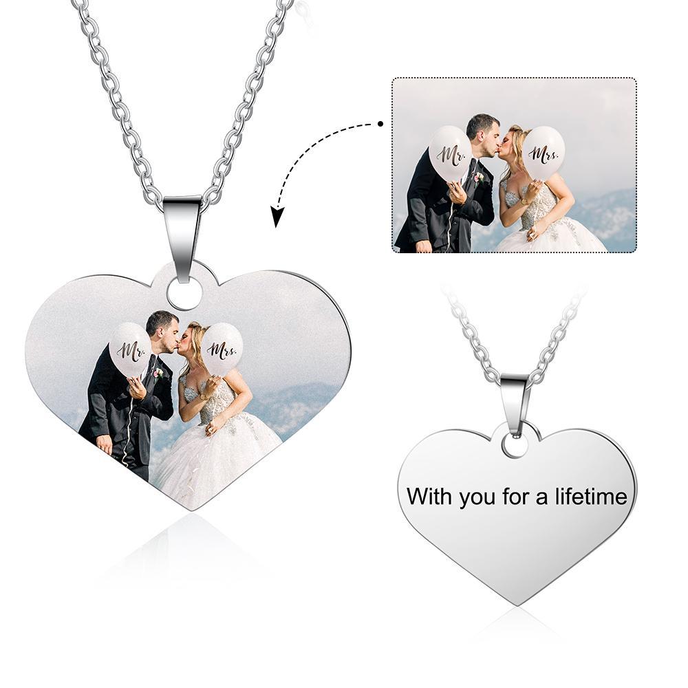 Personalised Heart Necklace Custom Photo Necklace Gifts For Her-Jessemade AU
