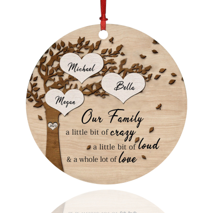 3 Names - Personalised Christmas Tree Ornaments Tree of Life Pendant with Name Wooden Gifts for Family and Friends-Jessemade AU