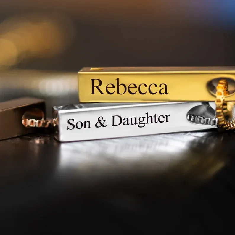 Personalised Projection Necklace Love Style 3D Bar Photo Necklace Gifts For Men-Jessemade AU