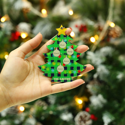 5 Names - Personalised Acrylic Christmas Tree Ornaments Customised Text & Name Xmas Pendant Gifts for Family Friends-Jessemade AU