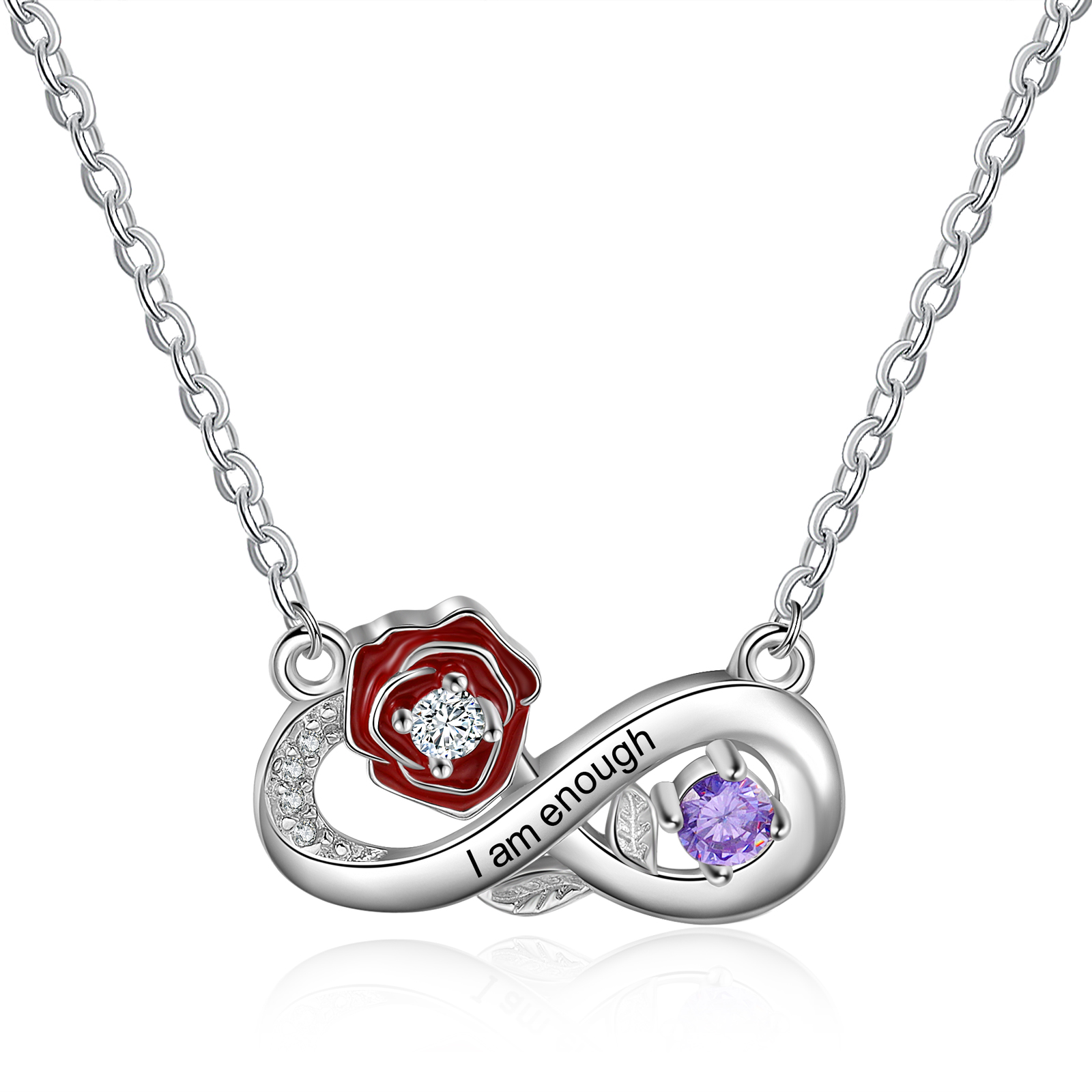 Personalised June Birthflower Necklace With Birthstone Gift For Women-Jessemade AU