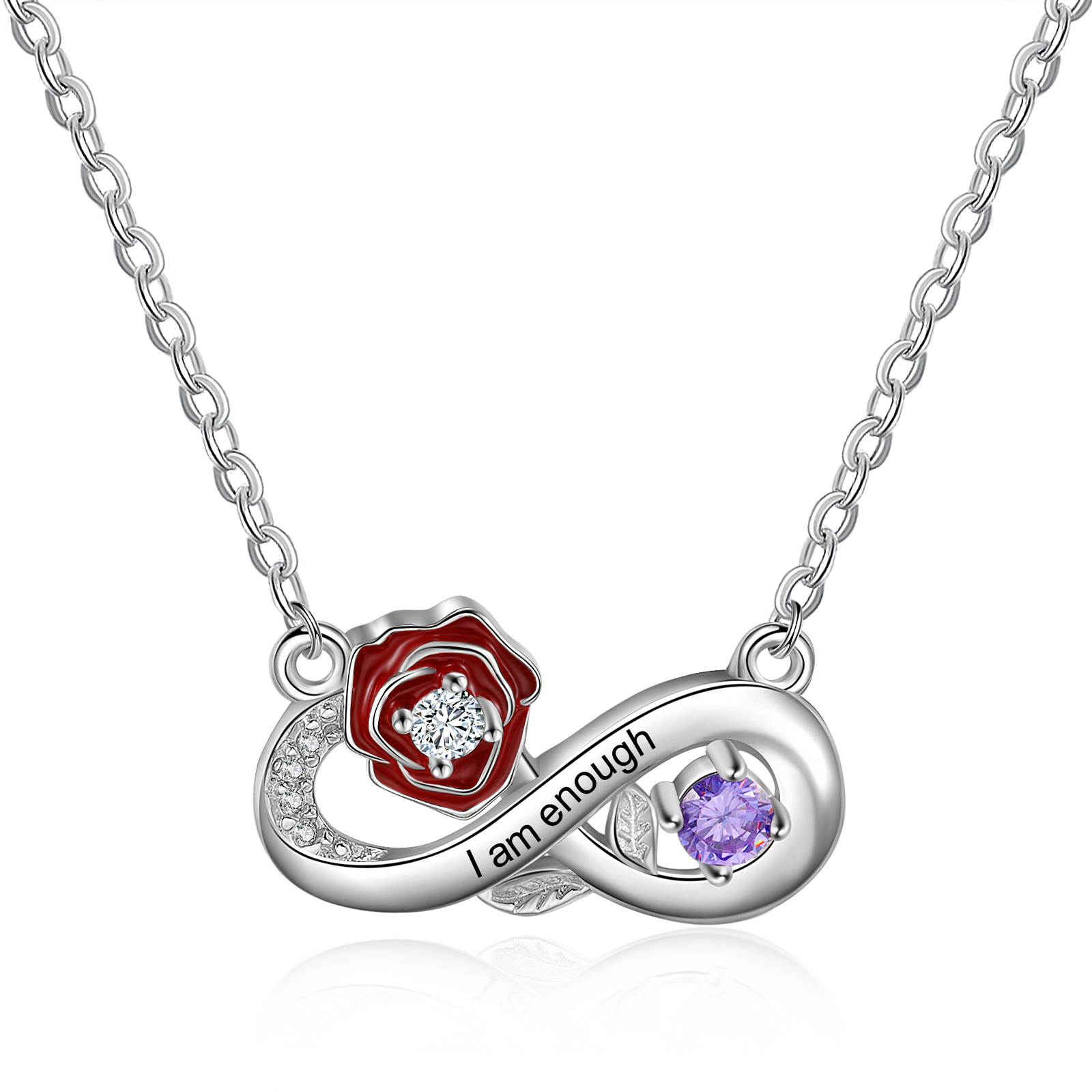 Personalised June Birthflower Necklace With Birthstone Gift For Women-Jessemade AU