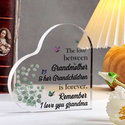 To My Grandma Acrylic Heart Keepsake Heart Ornament - Remember I Love You Grandma-Jessemade AU