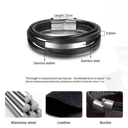 Genuine Leather Bracelets For Men's Bracelets & Bangles  Gift for Dad-Jessemade AU