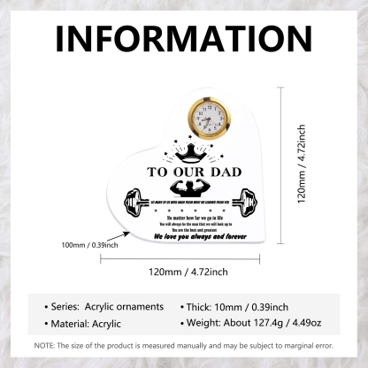 To Our Dad Acrylic Heart Clock Keepsake Heart Sign - You are the best and greatest-Jessemade AU