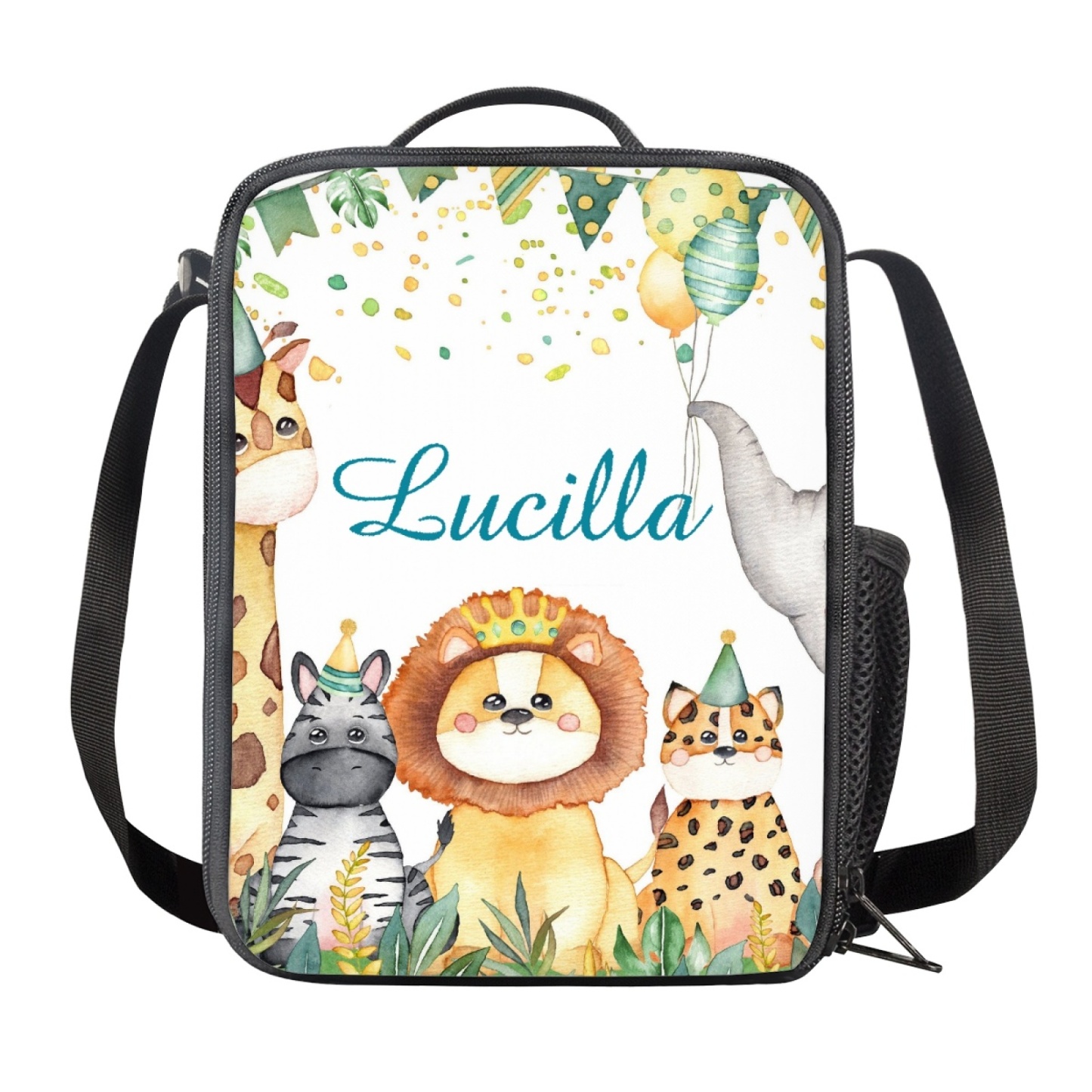 Custom Name Lunch Bag Personalised Cartoon Animals Lunch Box  Gifts for Kids-Jessemade AU