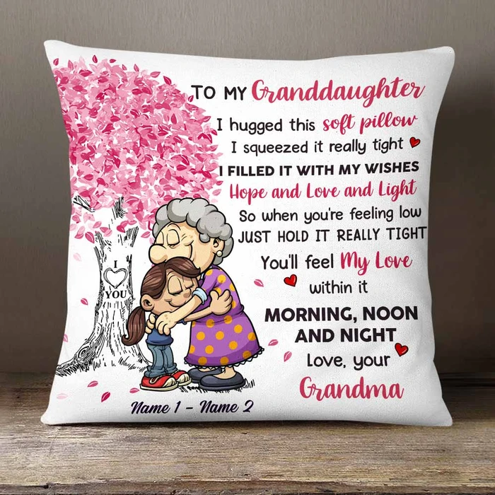Grandma to Granddaughter, I filled it with my wishes hope and love and light Short Plush Pillow Case-Jessemade AU