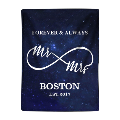 Personalised Couple Blanket Customised 2 Names & Date Blanket Infinity Valentine's Day Gift for Him/Her-Jessemade AU