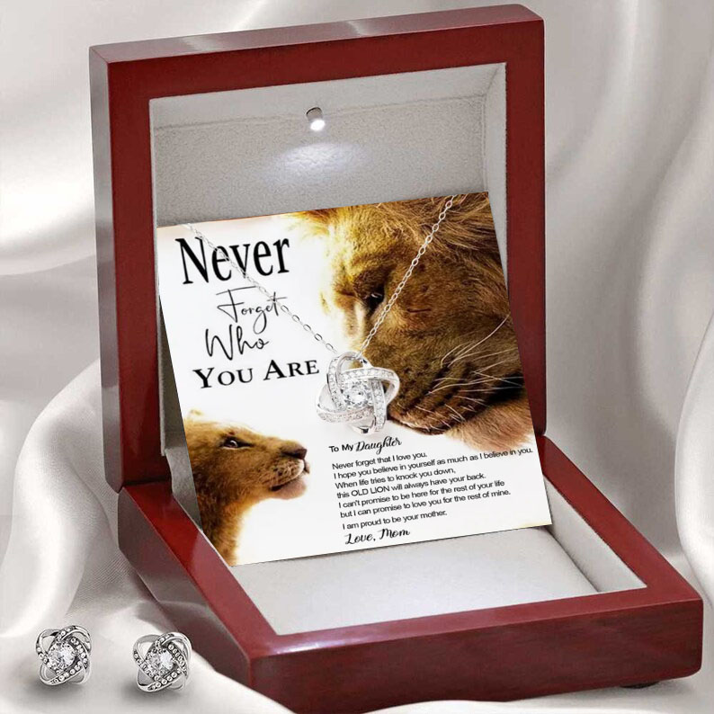 For Daughter- S925 Love Knot Necklace "Never forget that I love you"