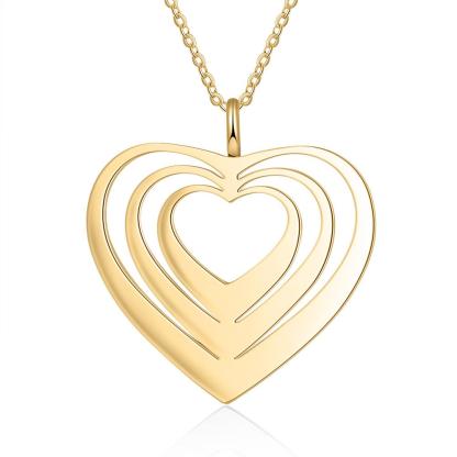 Personalised Family Hearts Necklace Engraved 3 Names Love Heart Necklace Gifts for Her-Jessemade AU