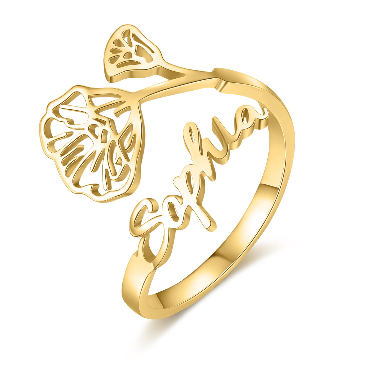 Personalised August Birth Flower Ring With Name Gifts For Her-Jessemade AU