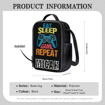 Custom Name Lunch Bag Personalised Game Handle Lunch Box Gifts for Kids-Jessemade AU