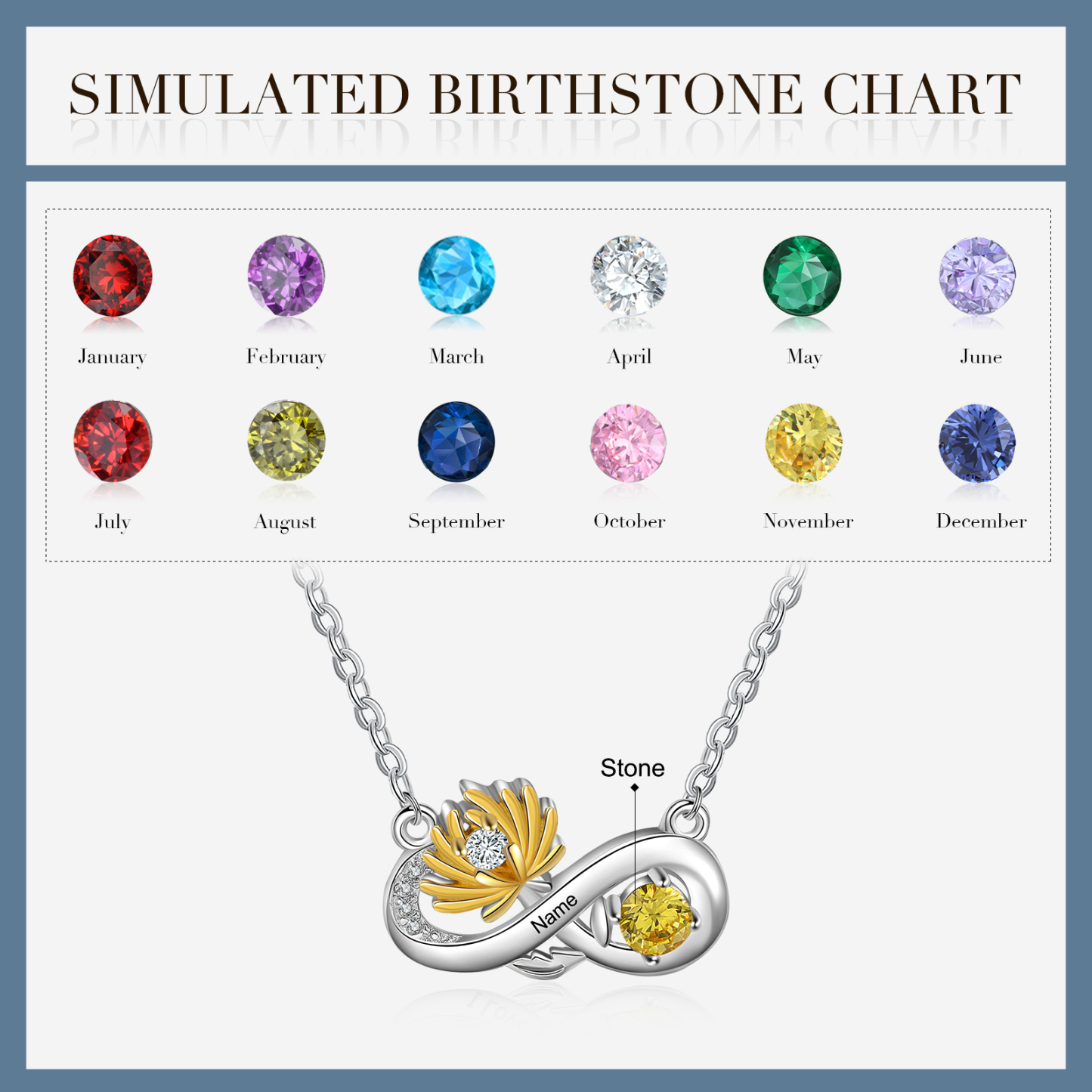 Personalised November Birthflower Necklace With Birthstone Gift For Women-Jessemade AU