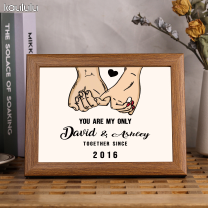 You Are My Only Personalised Couple Photo Frame Custom 2 Names & Date Frame Anniversary Gift For Him/Her-Jessemade AU