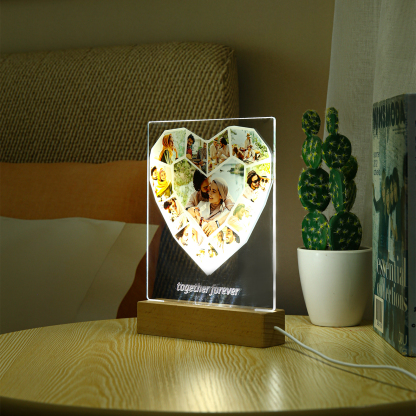 Personalised Family Photo Night Light Ornament Custom 12 Photos Bedroom Decor Home Decoration LED Light Personalised Photo Ornament-Jessemade AU