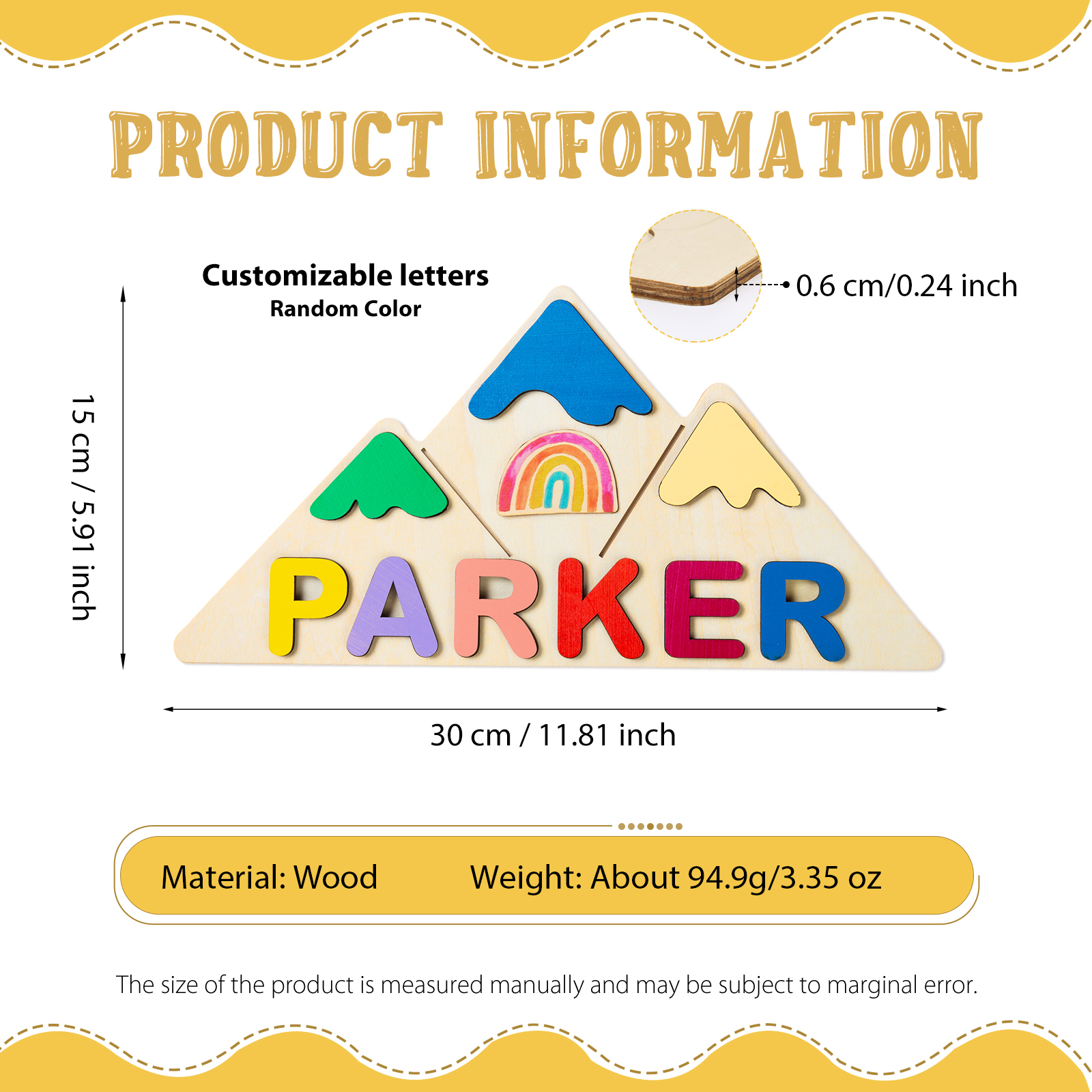 Personalised Kid's Wooden Name Alphabet Puzzle Toy for Toddlers Early Learning Child Toy-Jessemade AU