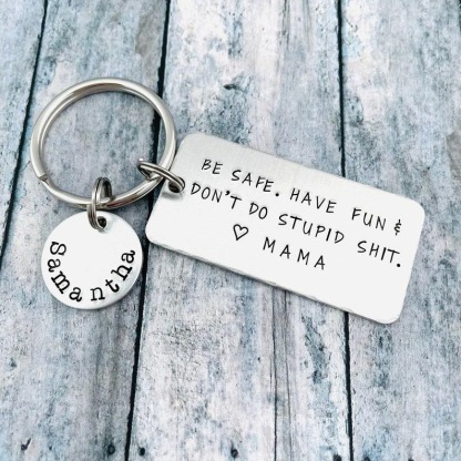 Personalised Name Don't Do Stupid Keychain for Teenager New Driver Gift-Jessemade AU