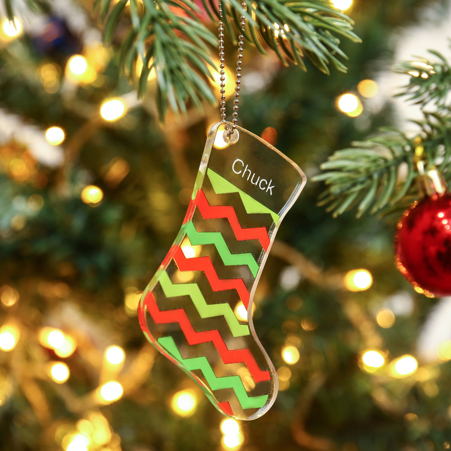 Personalised Acrylic Christmas Sock Ornaments Customised 1 Name Xmas Pendant Gifts for Boys Girls-Jessemade AU