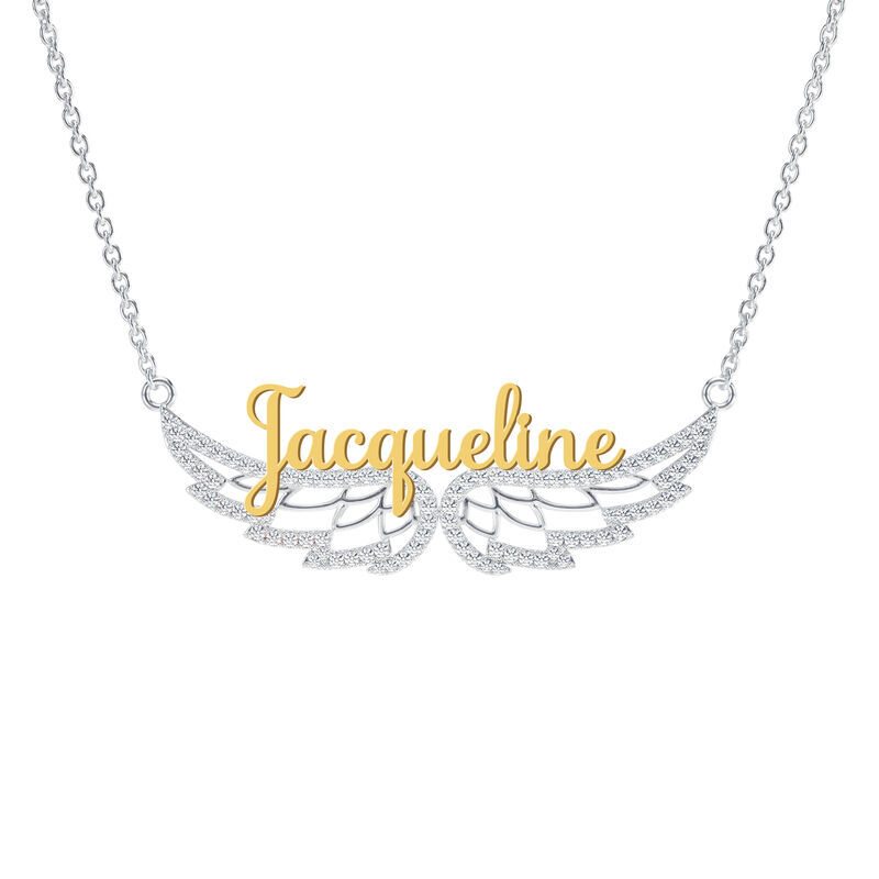 Personalised Wings Necklace Custom 1 Name Necklace Gift For Women-Jessemade AU