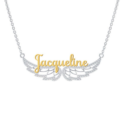 Personalised Wings Necklace Custom 1 Name Necklace Gift For Women-Jessemade AU
