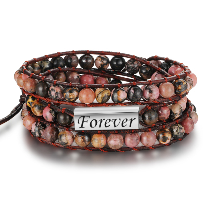 Personalised Multi-loop Stacking Bracelet Round Beads Men's Bracelet Gifts For Him-Jessemade AU