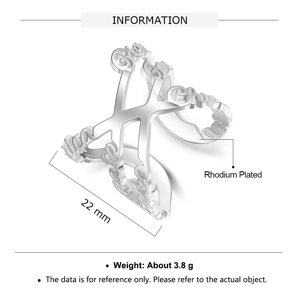 Personalised Ring Custom 6 Names Ring Best Gift For Women-Jessemade AU