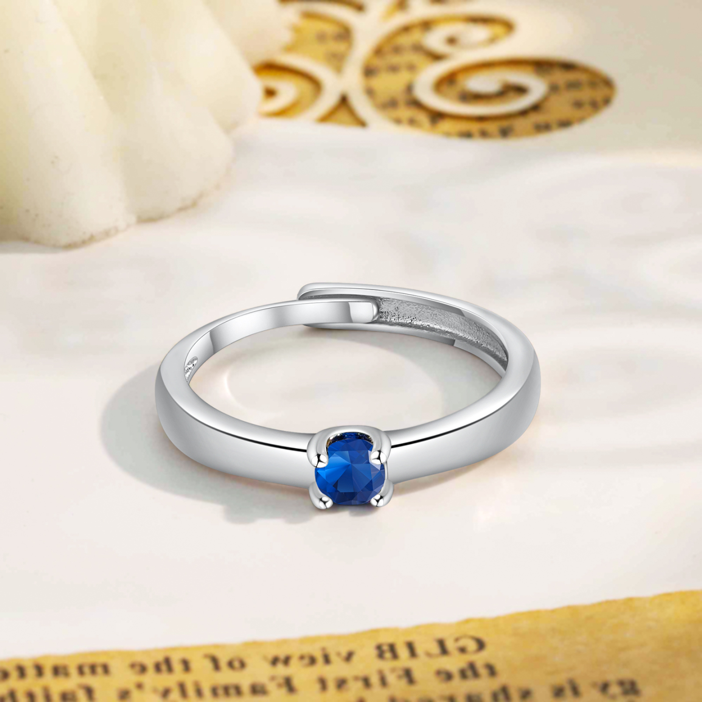 Personalised Women's Ring Customised 1 Birthstone Open Ring Birthday Gift for Women Girls-Jessemade AU