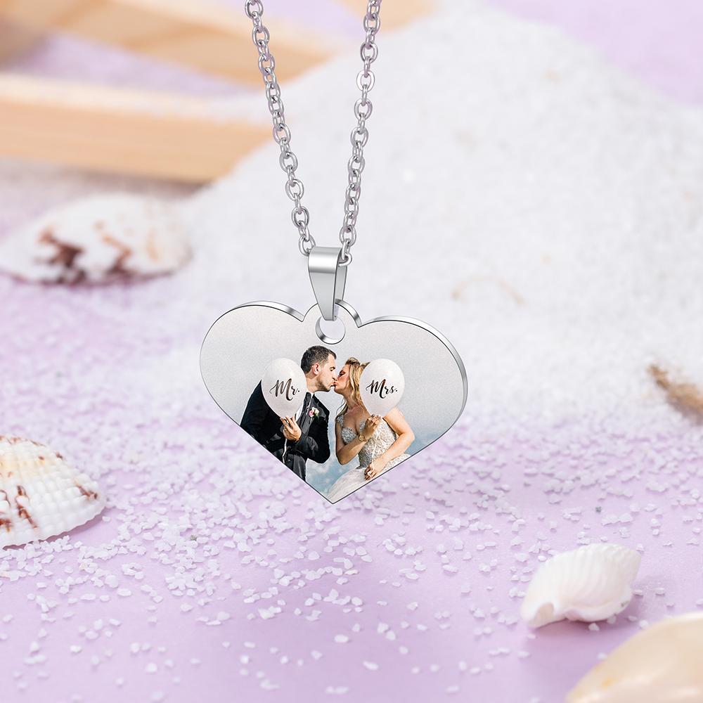 Personalised Heart Necklace Custom Photo Necklace Gifts For Her-Jessemade AU