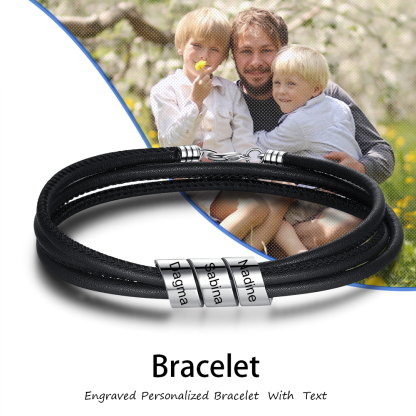 Personalised 3 Beads Men's Bracelets For Him-Jessemade AU