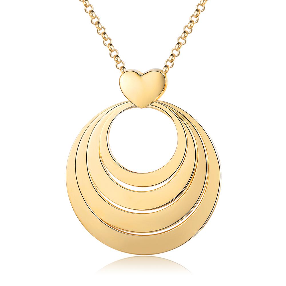 Personalised Family Stacked 4 Circles Heart Necklace